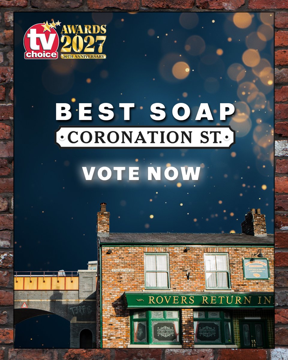 itvcorrie's tweet photo. The first round of voting for this year's TV Choice awards is now open!✨ Don't miss your chance to vote👇

https://t.co/Cqq8lOOT63

#Corrie @TVChoice https://t.co/hLa985AeZQ
