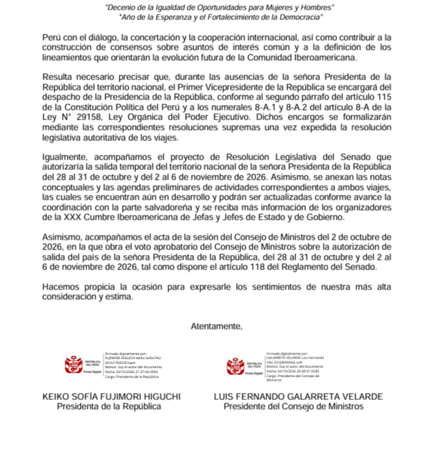 cviguria's tweet photo. LOOO UUUUULTIMOOOO (pero si lo vieron en otro lado, este fue primero, eh...). 

KEIKO WORLD TOUR 2026
La presidenta Fujimori presenta solicitud a la cámara de Senadores para salir del país para del 28 de octubre hasta el 6 de noviembre para viajar a El Salvador y España. https://t.co/7Ey5LGAaq0