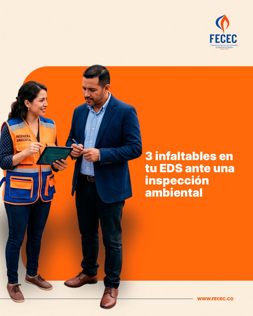_fecec's tweet photo. #CumplimientoAmbiental

¿Tu EDS está preparada para una inspección ambiental?
Documentación en orden, operación controlada y un equipo preparado son claves para prevenir riesgos y demostrar cumplimiento.

#AgremiaciónFECEC #EstacionesdeServicio #Minoristas #Colombia  #Minoristas https://t.co/XntBDFOEa8