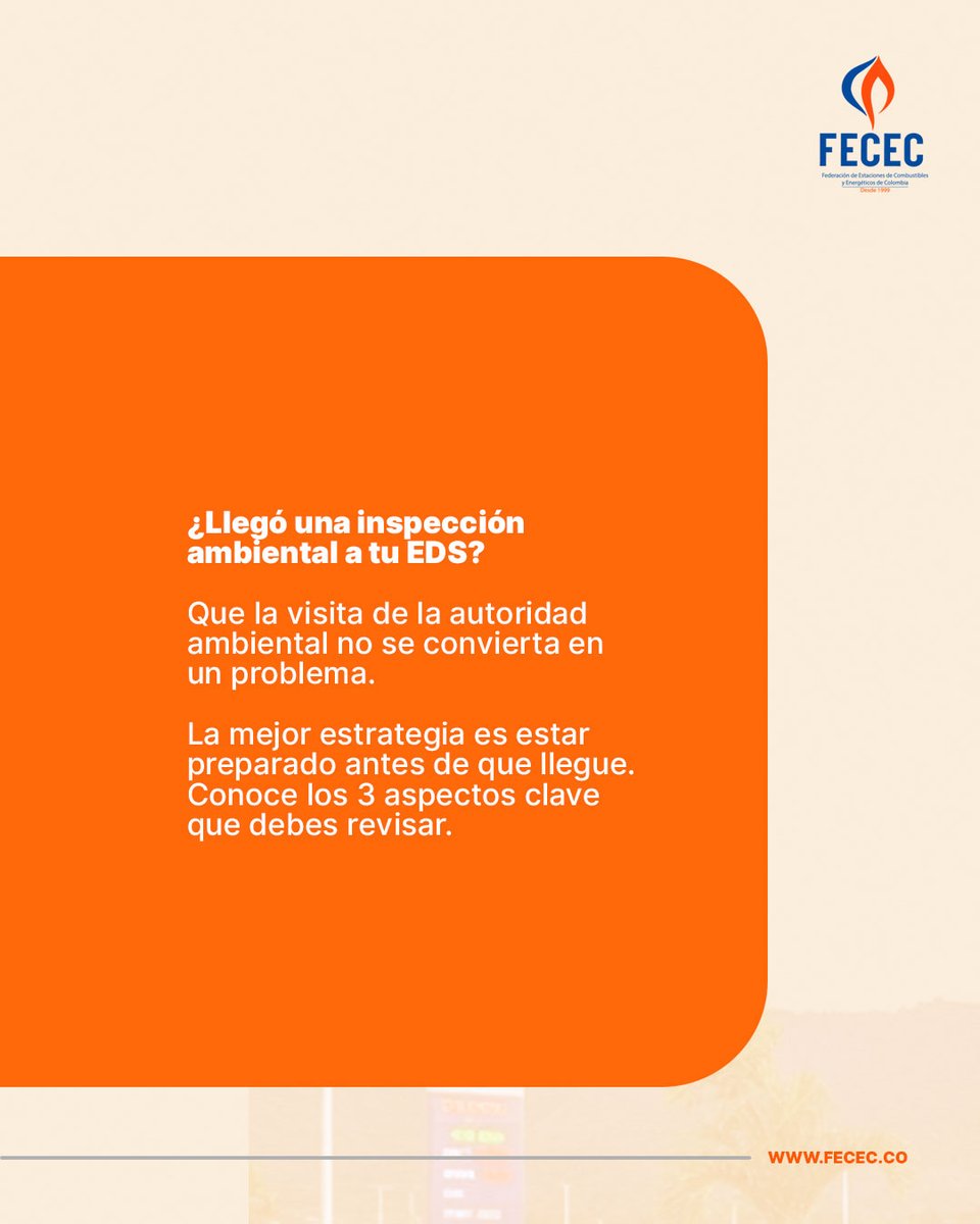 _fecec's tweet photo. #CumplimientoAmbiental

¿Tu EDS está preparada para una inspección ambiental?
Documentación en orden, operación controlada y un equipo preparado son claves para prevenir riesgos y demostrar cumplimiento.

#AgremiaciónFECEC #EstacionesdeServicio #Minoristas #Colombia  #Minoristas https://t.co/XntBDFOEa8