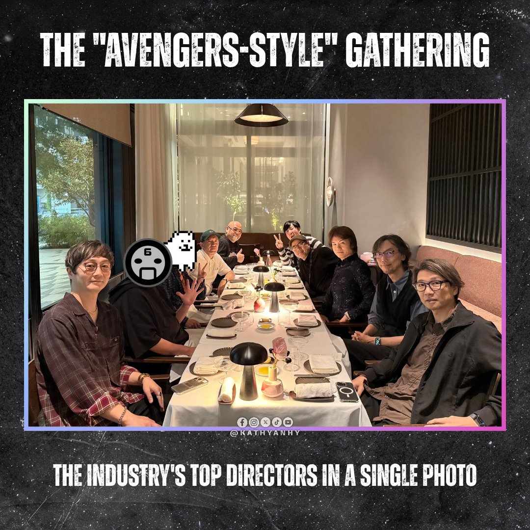 kathyanhy's tweet photo. The "Avengers-style" gathering: the industry's top directors in a single photo! 📸

A photograph has taken the video game community by storm by bringing together some of the medium's most influential creators—described by Masahiro Sakurai as "an Avengers-style gathering of video game directors."

From left to right, those present are:

• Kazutaka Kodaka — Japanese video game designer, writer, and director. Creator of Danganronpa.
• Yoko Taro — Creator of the NieR and Drakengard series
• Toby Fox — Creator of Undertale and Deltarune
• Shinji Mikami — Creator of Resident Evil and The Evil Within, father of modern survival horror
• Hideki Kamiya — Director of Resident Evil 2, creator of Devil May Cry, Okami, and Bayonetta
• Suda51 (Goichi Suda) — Creator of No More Heroes, The Silver Case, and Shadows of the Damned.
• Keiichiro Toyama — Creator of Silent Hill and Forbidden Siren, a leading figure in psychological horror.
• Masahiro Sakurai — Creator of Kirby and Super Smash Bros.
• Jiro Ishii — Renowned writer and director of narrative adventures: Nine Hours, Nine Persons, Nine Doors, Under the Dog.
• Fumito Ueda — Creator of Ico, Shadow of the Colossus, and The Last Guardian.

#ResidentEvil #REBHFun #SilentHill #Bayonetta #SuperSmashBros