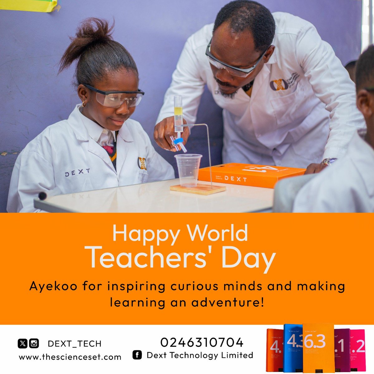Dext_Tech's tweet photo. Cheers to all the teachers who inspire curiosity, encourage questions, and help learners see what is possible through practical teaching and learning . 🥂 

#DextTech
#WorldTeachersDay
#STEMEducation
#STEMBox
#STEMInEveryClassroom https://t.co/eAKponAF2c