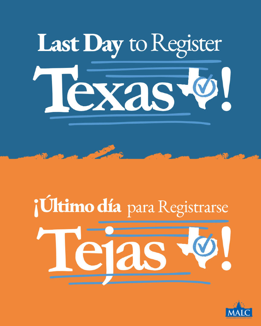 MALCTx's tweet photo. Hoy es el último día / Today is the last day!

Our democracy is strongest when our communities are well represented. Make sure your voice is part of shaping our schools and future. Check your status and get your application postmarked/turned in by tonight.

#RegisterToVote https://t.co/H0YnftFX81