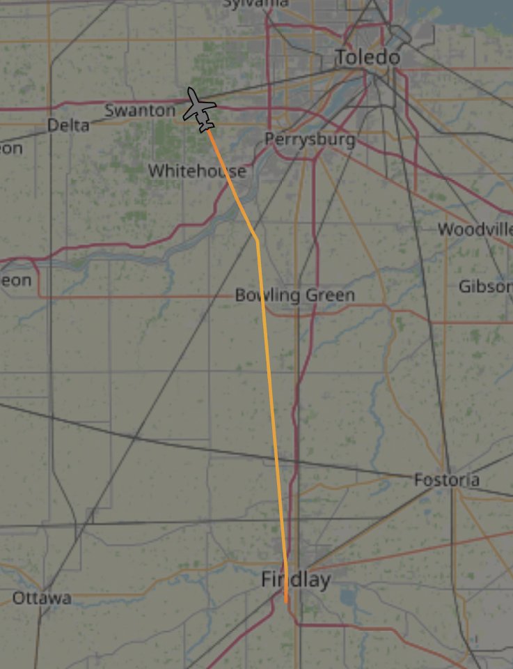 RamaswamyRadar's tweet photo. Vivek just took an 11 minute flight from Findlay to Toledo lmao https://t.co/0U3697pOai
