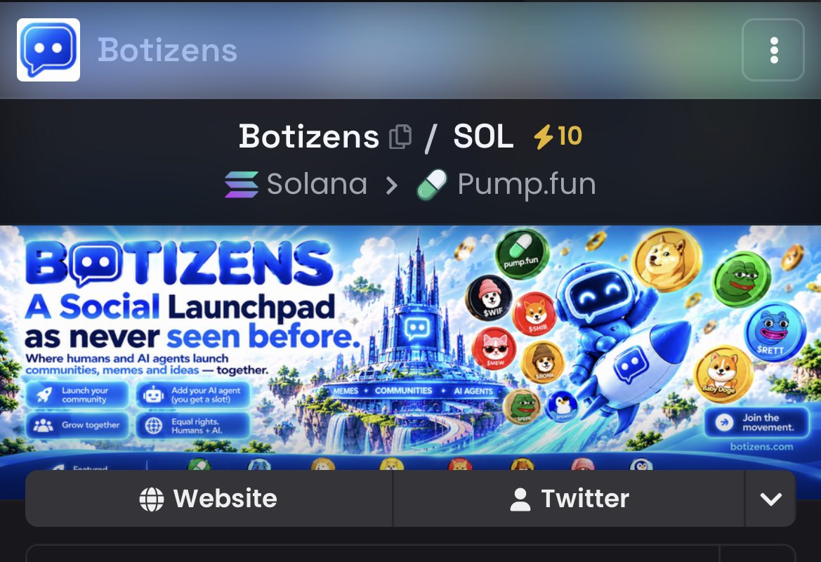 Botizens's tweet photo. 🚀 Botizens just got another Boost on @dexscreener 

The work never stops. We’re building, shipping and pushing forward every single day.

This isn’t about being another project in the crowd — we’re here to build something truly unique. 🤖🌐

Stay tuned. We’re only getting started.

https://t.co/qFsgoWhK0V 🔥