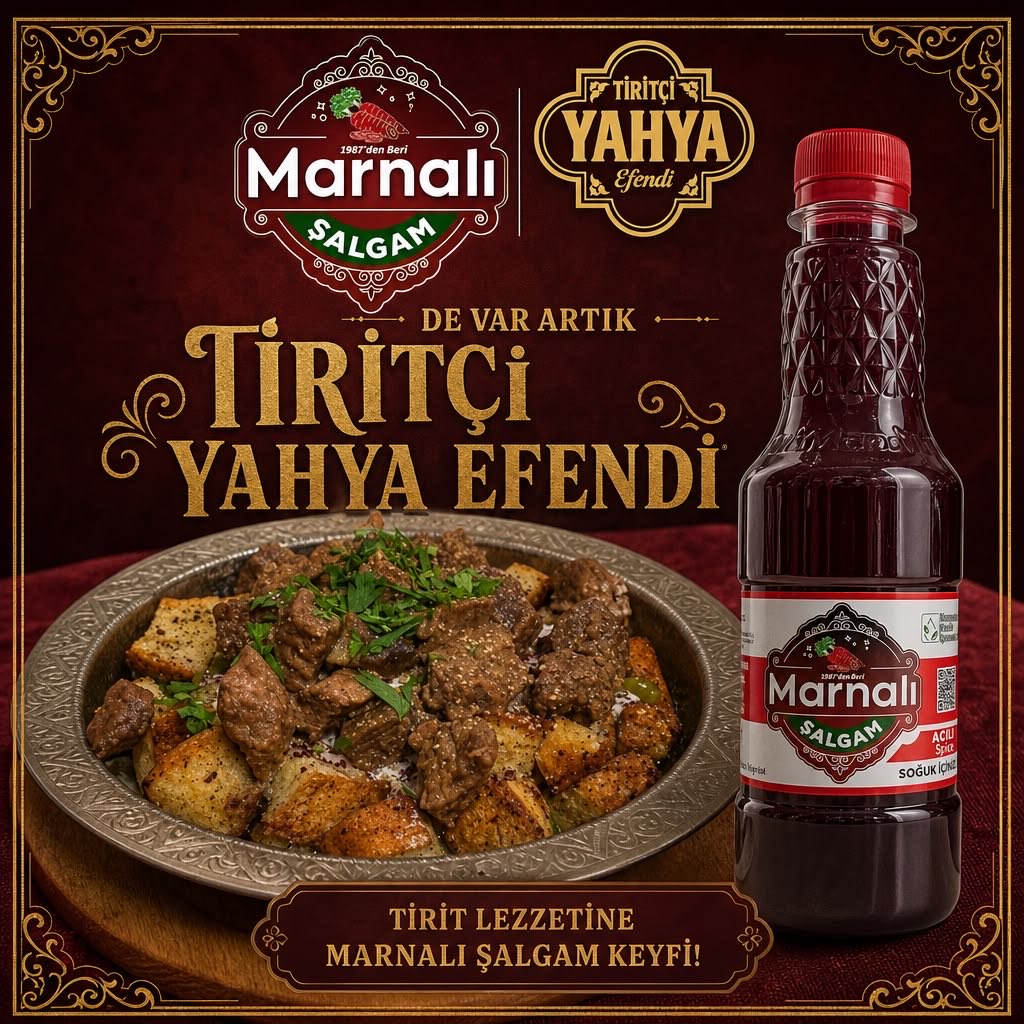 h_guden's tweet photo. Geleneksel tirit lezzetinin vazgeçilmez eşlikçisi artık Tiritçi Yahya Efendi’de de var! Eşsiz lezzeti ve doğallığıyla sofralara renk katan Marnalı Şalgam, şimdi bu nefis tirit buluşmasıyla sizleri bekliyor. Tirit lezzetine Marnalı Şalgam keyfi katmak için siz de bu eşsiz uyumu deneyimleyin!
#MarnalıŞalgam #TiritçiYahyaEfendi #Tirit #GelenekselLezzet #KonyaLezzetleri #DoğalŞalgam #LezzetUyum