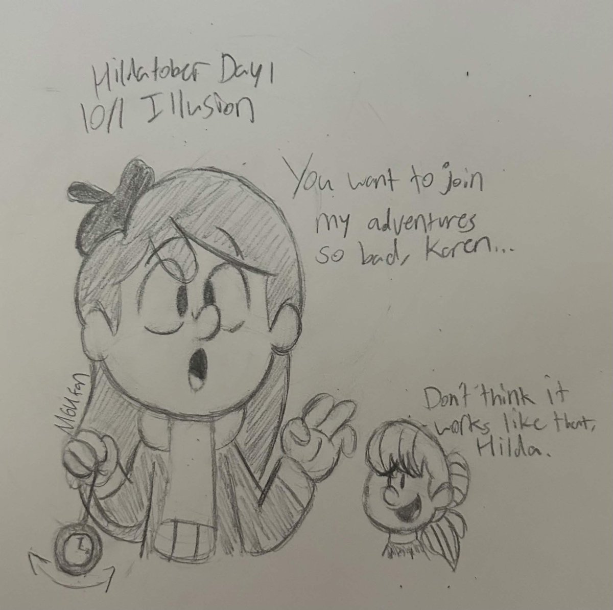m64fan's tweet photo. Hildatober sketches are back! From 10/1 to 10/5. (1/2) #hilda #hildafandom #karenfrostythesnowman https://t.co/Vhx7gL9HO1