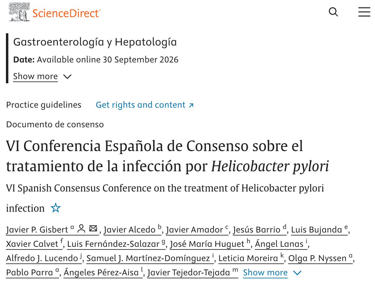 LuisOliverio's tweet photo. De los más relevante en Medicina de las últimas semanas. Dejo los links debajo. 

1) TRIUMPH-1 Trial (Retatrutida, agonista triple para obesidad) en NEJM 2026

2) Guías 2026 EASL-EASD-EASO para uso de Resmetirom y Semaglutide en MASH y MASLD (alias “hígado graso”)

3) Consenso Español VI de tratamiento para Helicobacter pylori

4) Meta-análisis de antidepresivos y eventos cardiovasculares y prolongación del QT

5) Guía perioperatoria  AHA/ACC 2026

6) EloraTZP Trial (eloralintida + tirzepatida) en DM2 con obesidad

7) Guía AGA sobre enfermedad hepática metabólica asociada al alcohol (metALD)

8) Eje aldosterona–receptor mineralocorticoide en el síndrome cardiovascular-renal-metabólico - Nature (2026)

9) Guía ADA y EASD 2026 para manejo de diabetes tipo 2 - Diabetología 2026