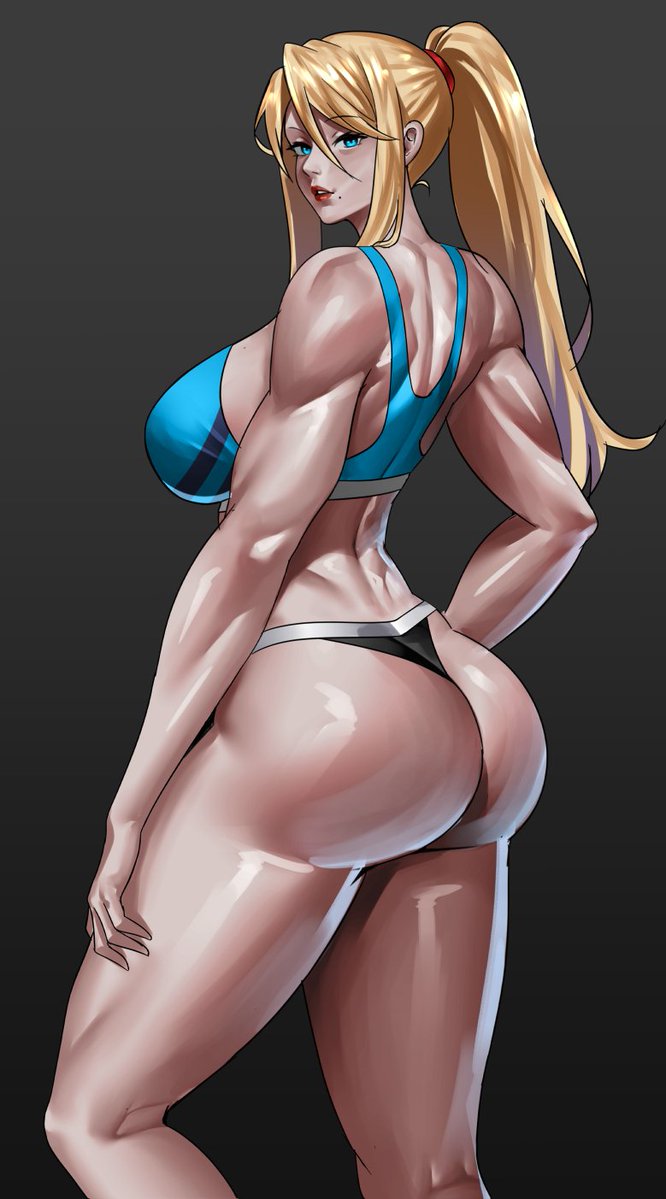 zinfian's tweet photo. Samus Aran sports bra https://t.co/qfwTNv55u1