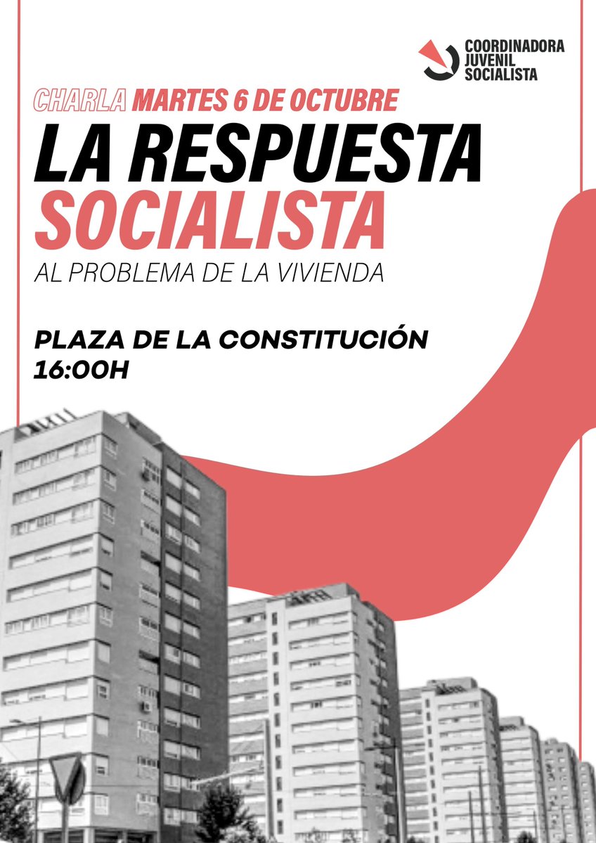CJS_Malaga's tweet photo. Frente a las falsas soluciones de los partidos capitalistas, debemos poner sobre la mesa una respuesta socialista al problema de la vivienda.

Nos vemos mañana a las 16h junto a la acampada de Plaza de la Constitución. https://t.co/0SkTalUkEq