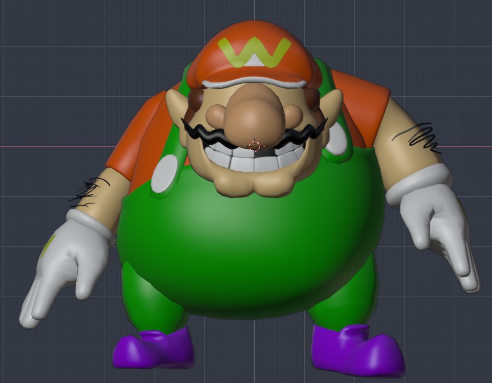 CaptainAutomata's tweet photo. Rig completely broke, have a full look at the model. I'll probably release him alongside Wawaluigi https://t.co/l9tSWSWoeI