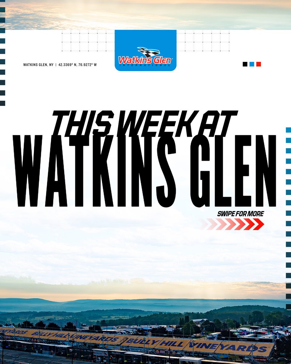 WGI's tweet photo. 🏁This Week at The Glen🏁

Don't miss a moment! Check out everything happening at Watkins Glen International this week, and learn more at https://t.co/PZ6qrPlewW. https://t.co/l9vgqPUOhO