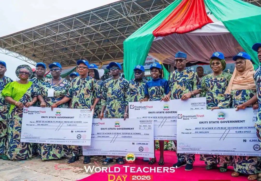 instablog9ja's tweet photo. Teachers’ Day: Ekiti Government Employs 5,530 Teachers, Rewards Top Performers With N70.5 Million https://t.co/0S6mWyPptU