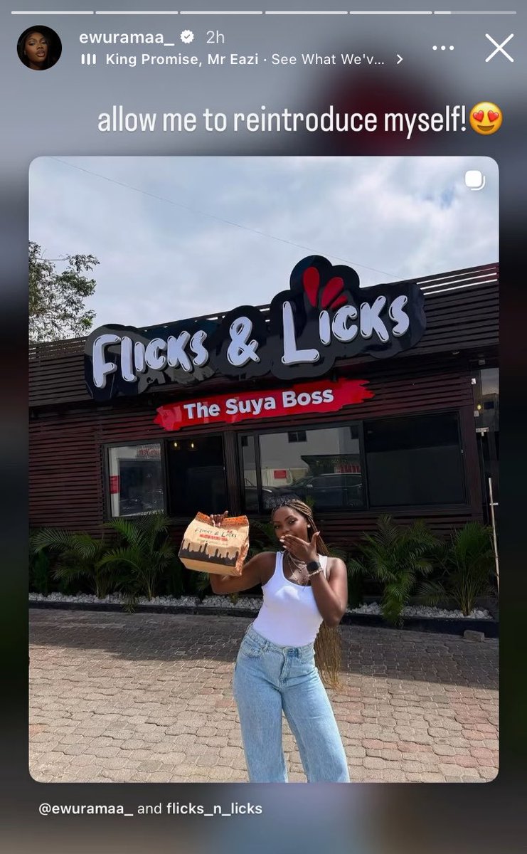ewuramabase's tweet photo. Ewurama renewed her contract with flicks &amp; Licks posted via Instagram story. https://t.co/0ZFGzhm34r