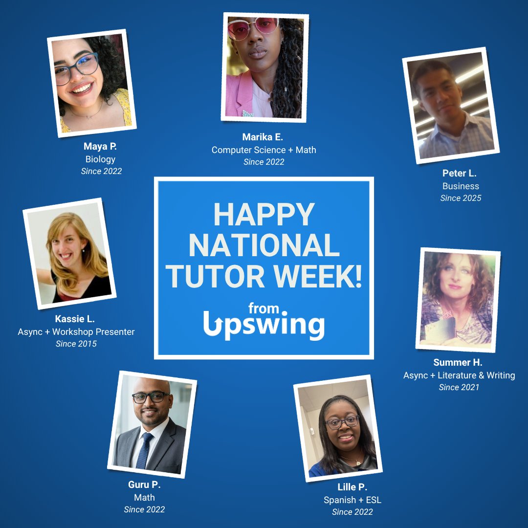 upswing's tweet photo. Happy National Tutor Week! 🎉

Thank you for the time, encouragement, and expertise you bring to every session and for helping students feel more confident and supported along the way. We’re grateful for all that you do! 💙

#Upswing #HigherEd https://t.co/8Iyt1d22FA