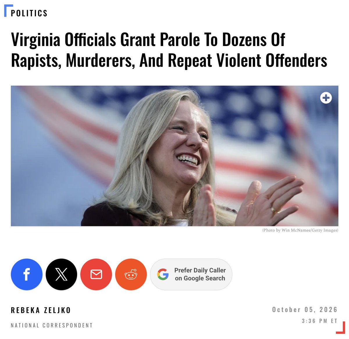 rebekazeljko's tweet photo. NEW at @DailyCaller: Over the last two months, Dozens of violent offenders, rapists, and murderers were granted parole by the Virginia Parole Board.  

Of the dozens of violent criminals, six were originally sentenced to LIFE.
   🚩 Reginald James Holland: LIFE for of rape, forcible sodomy, robbery, two counts of kidnapping, and possession of a sawed off shotgun.
   🚩 Reginald Shell: LIFE for two counts of first-degree murder.
   🚩 David Brown Jr.: LIFE for rape, additional time for sodomy, burglary, assault, and riot-inciting. 
   🚩 Victor Fields: LIFE for first-degree murder, additional time for use of a firearm in a felony and possession of a weapon capable of death or injury. 
   🚩 Shawn Selwyn Herring: LIFE for penetration with an inanimate object, additional time for three charges of burglary, one charge of robbery, and one charge of attempted burglary. 
   🚩 Calvin Darnell Johnson: LIFE for first-degree murder, additional time for larceny and drug possession. 

Each case was reviewed and voted on by the Virginia Parole Board. Notably, all five members were appointed by Virginia Gov. Abigail Spanberger back in March. 

The board justified these releases by citing things like: 
   🚩 "clear acceptance of responsibility for the offenses."
   🚩 "sustained emotional and behavioral stability."
   🚩 "low risk assessment score."
   🚩 "improved coping and decision-making skills."
   🚩 "release is compatible with public safety." 

Look through the parole decisions for yourself: 

August: https://t.co/vWdjlt2gNz
September: https://t.co/OGNWhRZ2Ld