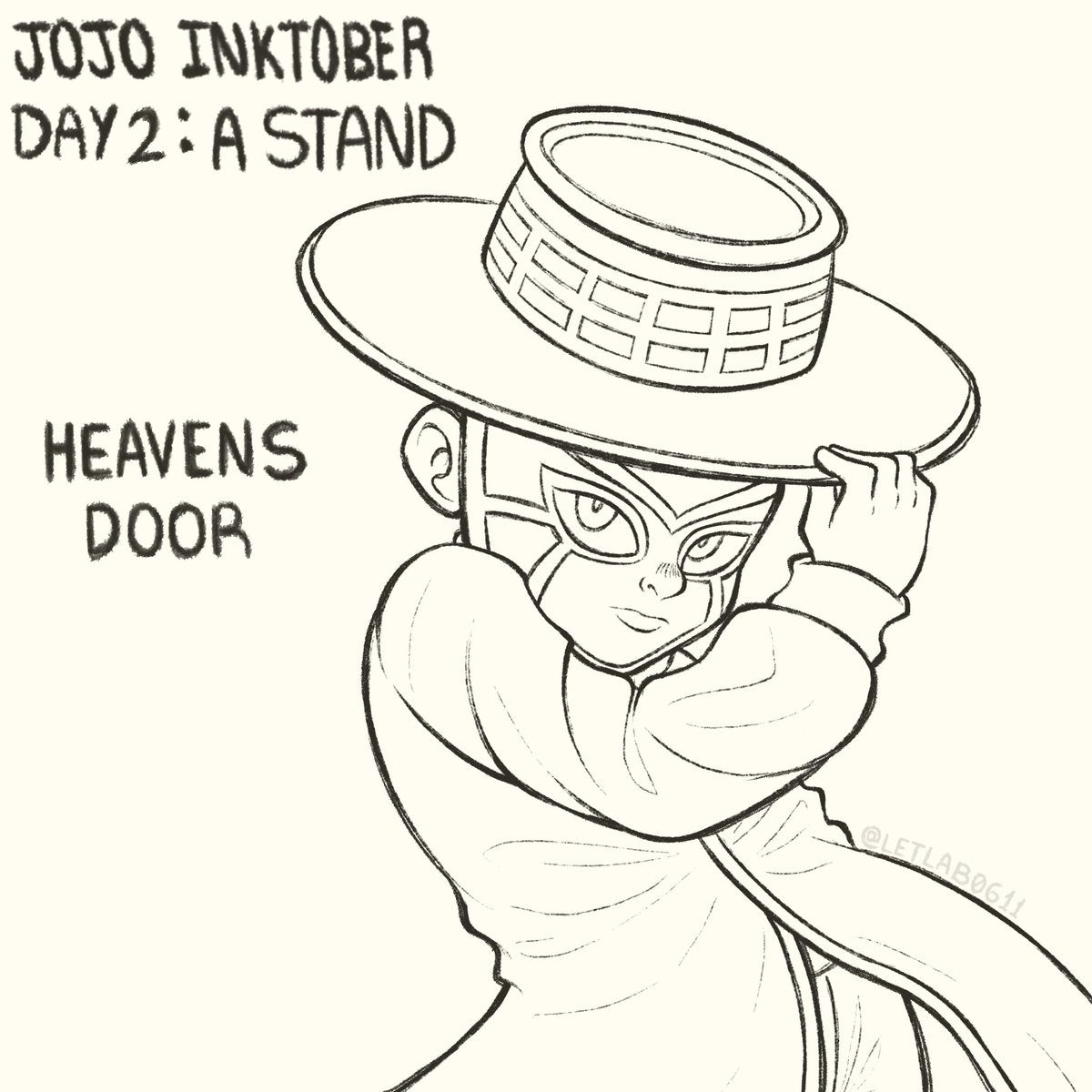 letlab0611's tweet photo. JOJO INKTOBER - DAY 2
Bate bate bate na porta do céu  #jjba #jojo https://t.co/GxhYPprRht