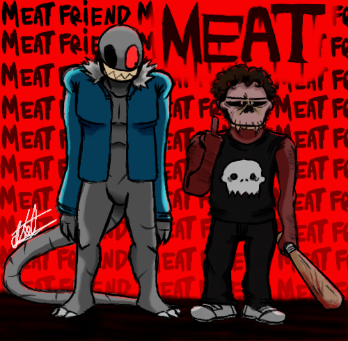 samnatofficial_'s tweet photo. "ele só queria a carne do seu amigo"🥩

arte collab pro: @Guilherme191105 
#digitalart #digitalartist #halloween https://t.co/XyXKUDBFX3
