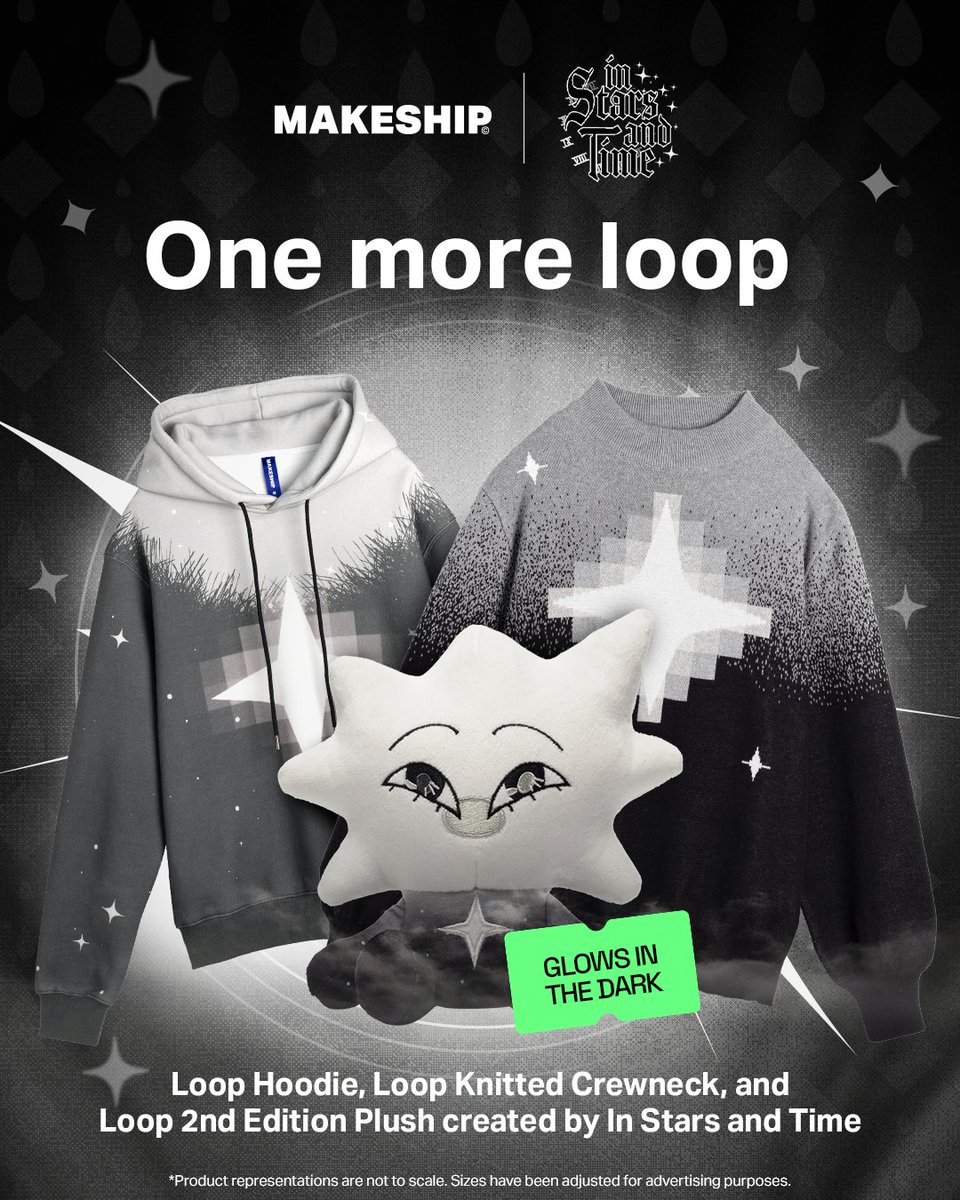 Makeship's tweet photo. everything you need to get you through the next timeloop 💫

shop all things In Stars and Time now through the link below! 

#instarsandtime https://t.co/VIrLJRAWGu
