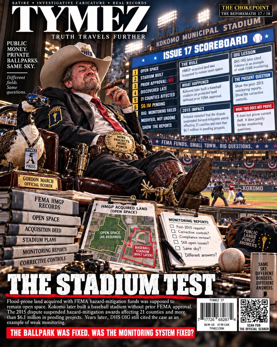 Tine0000002's tweet photo. TYMEZ // THE CHOKEPOINT — BEFOREMATH 17/18: THE STADIUM TEST
@FEMA @IDHS

Kokomo’s old failure is settled history. 

^The live question is whether the post-2015 control still works: publish the monitoring reports and corrective-control trail. 

Did the system learn? https://t.co/OOSYDm4TPk