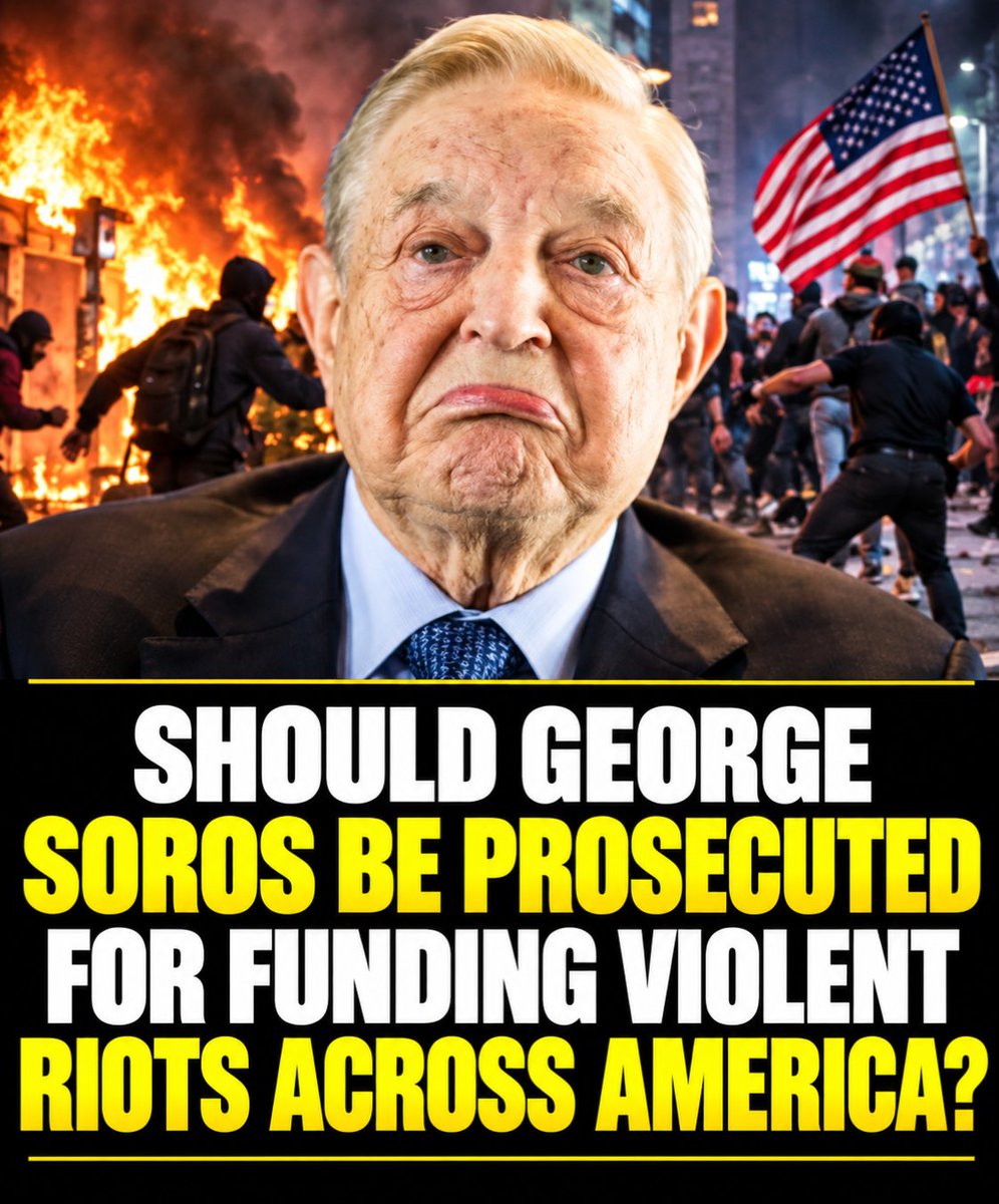 meisabella32's tweet photo. Should George Soros be held accountable for funding violent protests?
What’s your take on this? 👇 https://t.co/f3fZItG7KY