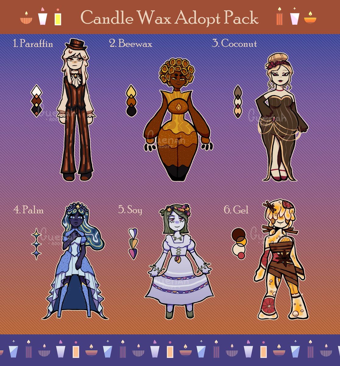 HanssenNaomi's tweet photo. 🕯️Candle Girls Adopts🕯️
SB: $15
MI: $5

Unlockable LVLS:
$30: Head extra art 
$55: Halfbody extra art 
$70: Reference sheet + AB

🔄 is appreciated!

#adopt #adoptable #halloween #oc https://t.co/XdZftSfma6