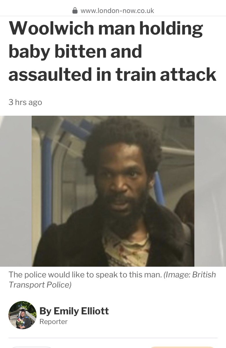 EssexPR's tweet photo. “The family were seated when they were confronted by a man.
He became aggressive, then assaulted and bit the man holding the baby.
Family members who tried to intervene were also assaulted.
He left the train at Woolwich Arsenal station and fled before officers arrived.
Anyone who recognises him should contact British Transport Police by texting 61016 or calling 0800 40 50 40, quoting reference 581 of September 5. Information can also be given anonymously to Crimestoppers on 0800 555 111 “