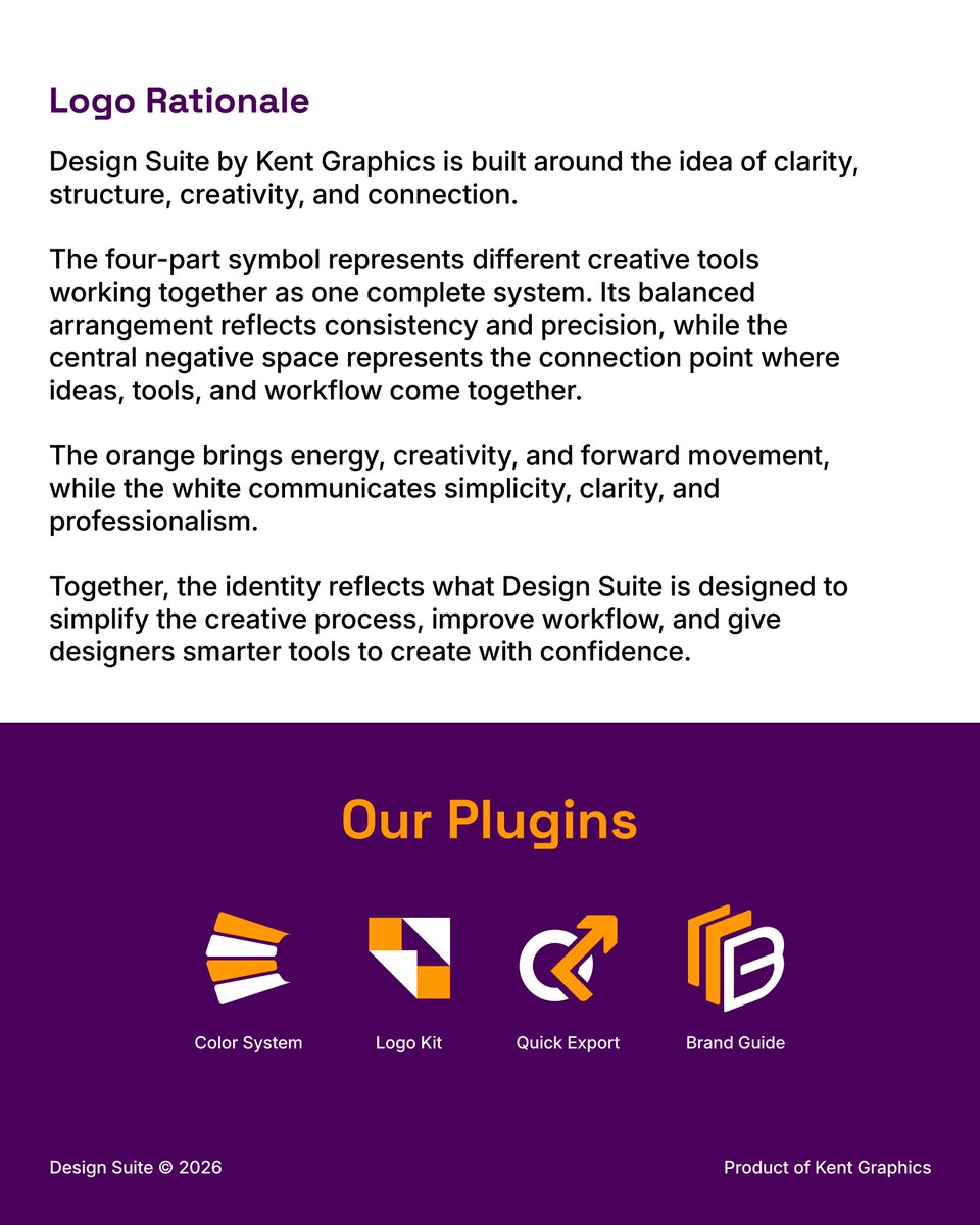 thekentgraphics's tweet photo. Introducing Design Suite by Kent Graphics.

A growing collection of creative tools for brand designers built to make design workflows faster, smarter, and less repetitive.

Less repetition. More creating.

This is only the beginning. 🚀

#DesignSuite #KentGraphics #DesignTools https://t.co/lSKDDXL03R
