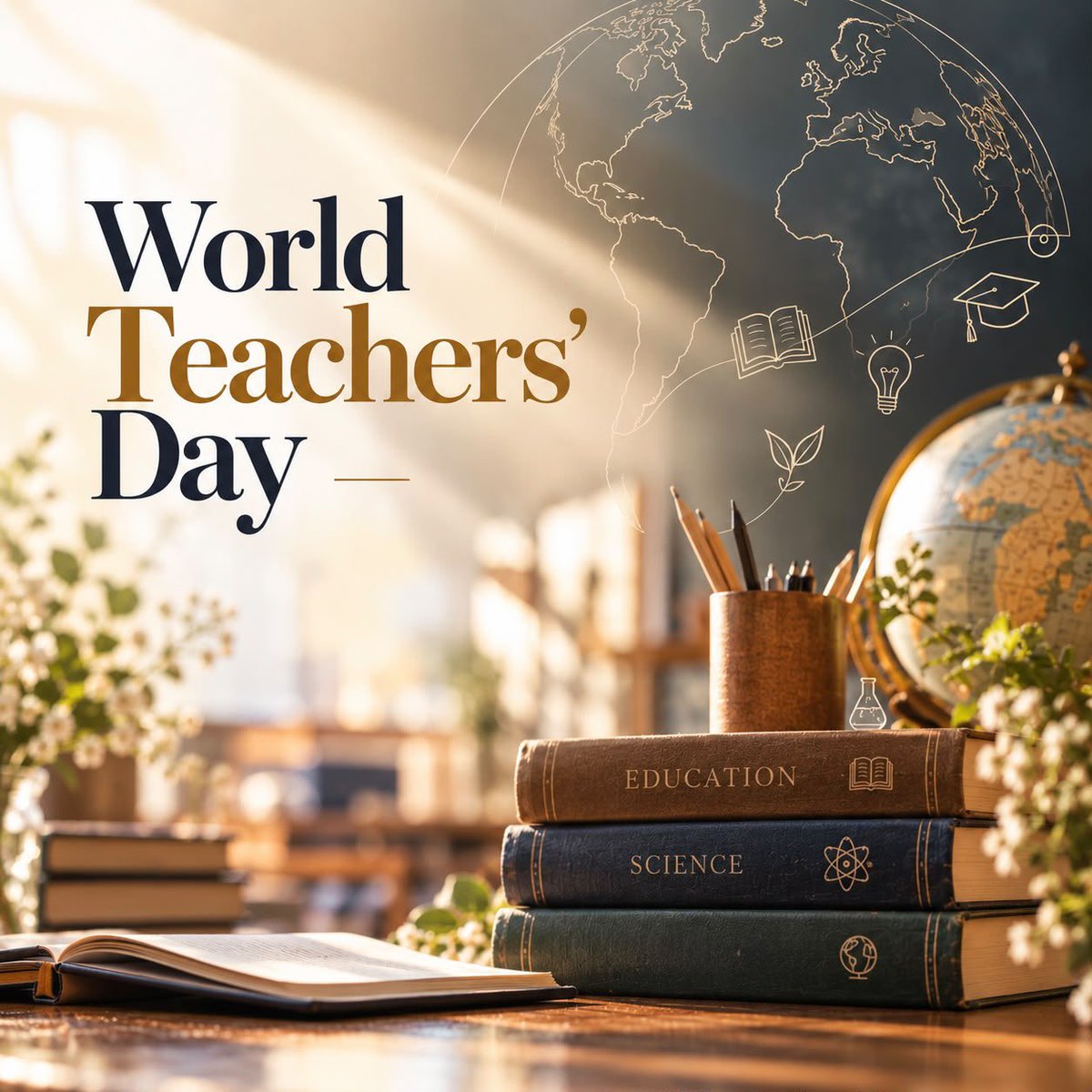 AzDelUnesco's tweet photo. 5 October | World Teachers’ Day 📚

Behind every curious mind and every new possibility, there is a teacher who inspires us to learn, question and grow.

Today, we celebrate #teachers in Azerbaijan and around the world for the #knowledge, values and inspiration they pass on to #futuregenerations.

With gratitude to all those who teach and inspire.