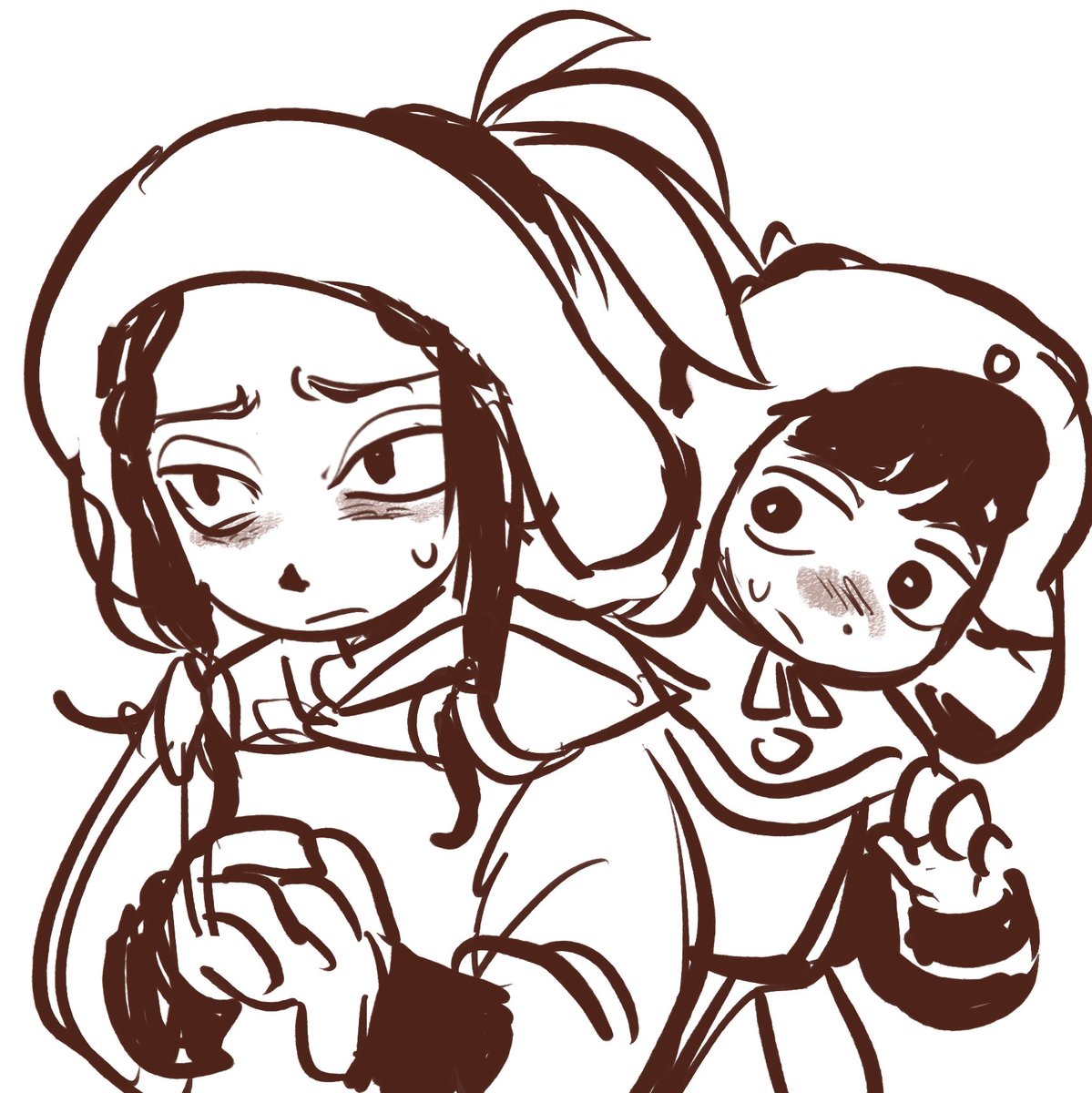 mutter6283's tweet photo. day3but i misread the prompt so yeah they swapped bodies https://t.co/h4Lt9hj5lI