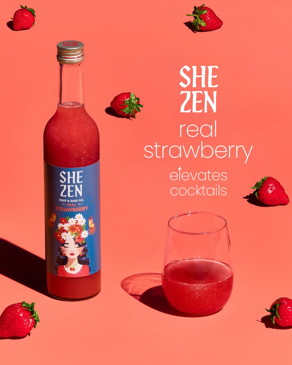 SakeOne's tweet photo. COCKTAIL ELEVATION - SHEZEN REAL Strawberry – Freshly harvested strawberries, bright, fragrant, and irresistibly juicy - sweet, vibrant, and distinctly memorable. Let it inspire a cocktail that delights. • Get yours here: https://t.co/AtFK46tRNd #STRAWBERRY #SAKE #COCKTAIL https://t.co/yGNpJZsdtE
