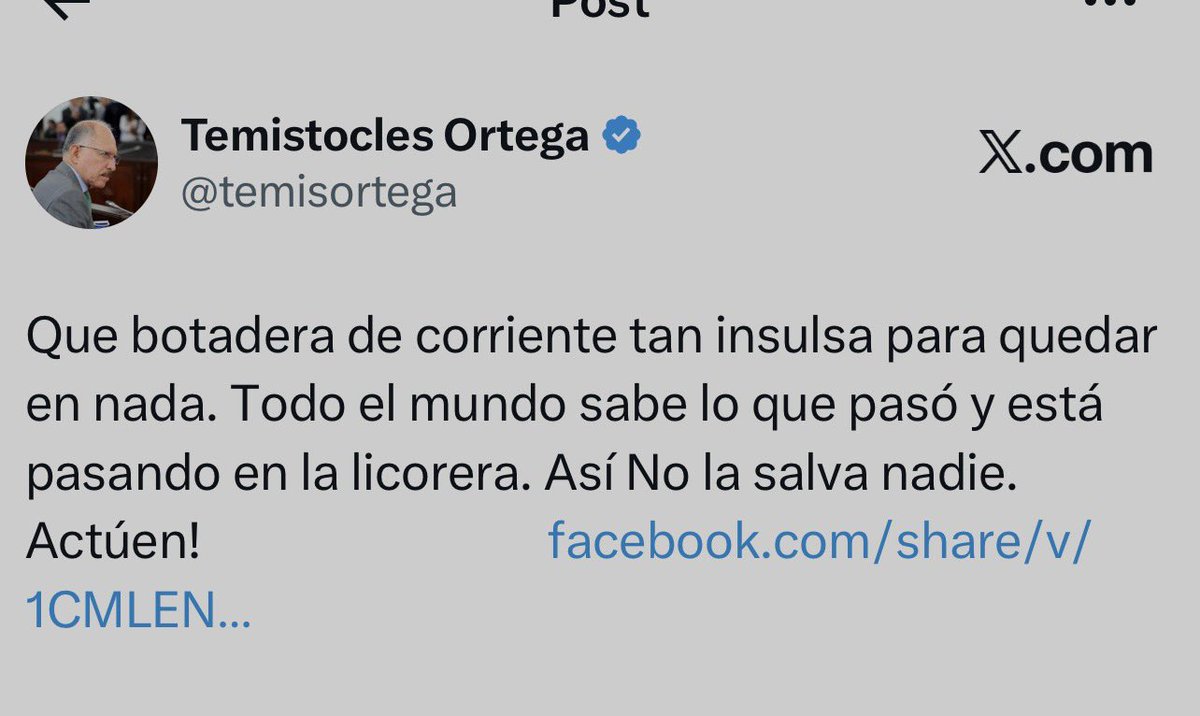 temisortega's tweet photo. CHAO LICORERA !!

Miren la fecha del X👇🏻 hace como 2 años! 

Advertíamos que la LiCORERA iba a desaparecer. No se requiere ser experto, el simple sentido común lo indicaba. 

En abierta competencia con Licoreras grandes, eficientes y competitivas, una estructura pesada, ineficiente, costosa, NO competitiva y vergonzosamente politiquera SENCILLAMENTE NO puede competir y desaparece lenta pero inexorablemente. 

No lo publican pero es cierto: están operando a media máquina, no han pagado sueldos de septiembre y no hay ventas! 

Y los medios? El sindicato?, la gobernación?, la gerencia? 

Y además, ustedes lo recuerdan: 

SE LA ROBAN. !!