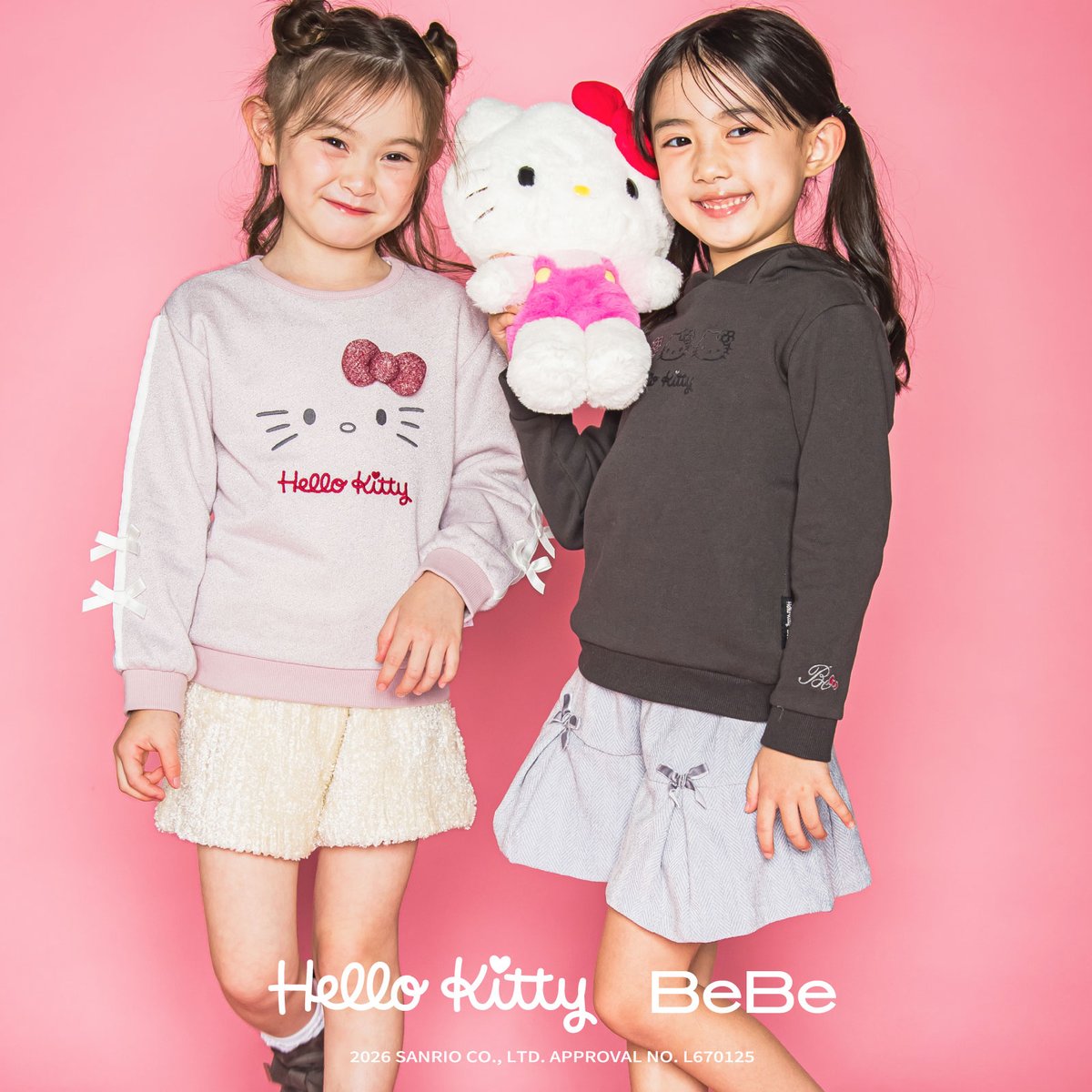 sanrio_news's tweet photo. 子ども服ブランド「BeBe」とハローキティがスペシャルコラボ☆
フェイスデザインやリボンモチーフを取り入れたコレクションが登場したよ！
大好きなキティといつでも一緒にいられるね♡
BeBeらしいシックなモノトーンアイテムも見逃せない♪
ぜひチェックしてね！
https://t.co/YwzwzB7kYt
#サンリオ https://t.co/S5DijY8dxb