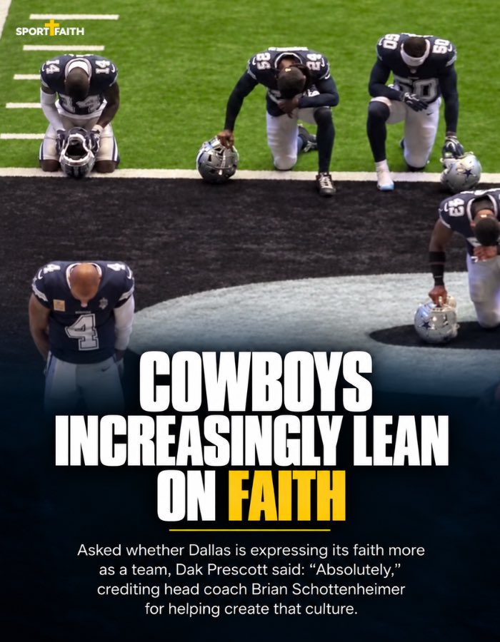 sportandfaith's tweet photo. The Cowboys are increasingly leaning on faith. 🙌

After Dallas’ win over Houston, Dak Prescott was asked if the team is expressing its faith more openly:

“Absolutely… we’re all here because of God… to serve a greater purpose.”

#Cowboys #DakPrescott #NFL https://t.co/2OY0bi6q57
