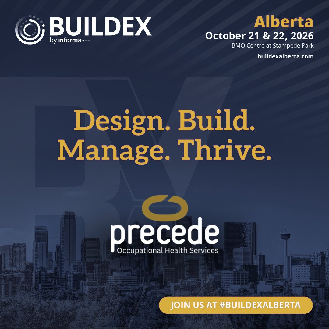Precede_OHS's tweet photo. Precede OHS is super excited to be showcasing at #BUILDEXAlberta on Oct 21-22! Join us to learn about our latest solutions shaping #OccupationalHealth at the BMO Centre at Stampede Park. Stop by and meet our team!
#Calgary #StampedePark #BUILDEX https://t.co/PlQL2TwNsE