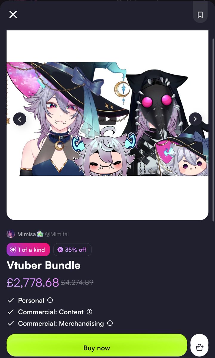 sleepymafuu's tweet photo. I’ve got her on a Halloween sale, it’ll end on the 31st of October. 

Please note without VGen the price is $ 3500

Rts + liking is appreciated so we can find her her forever home. 

#VTuber #VTubers #Adopt #Adoptable https://t.co/gEpGaM9niK