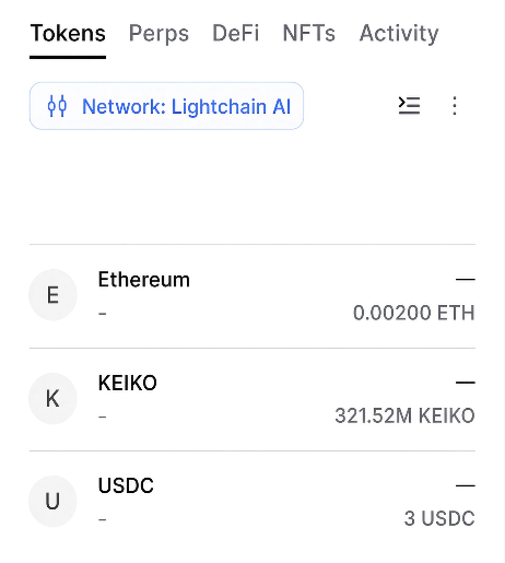 KeikoDevLCAI's tweet photo. ETH and USDT on lightchain network? Changing my name to KeikoWizzard maybe. lol https://t.co/fXlNCC4tcn