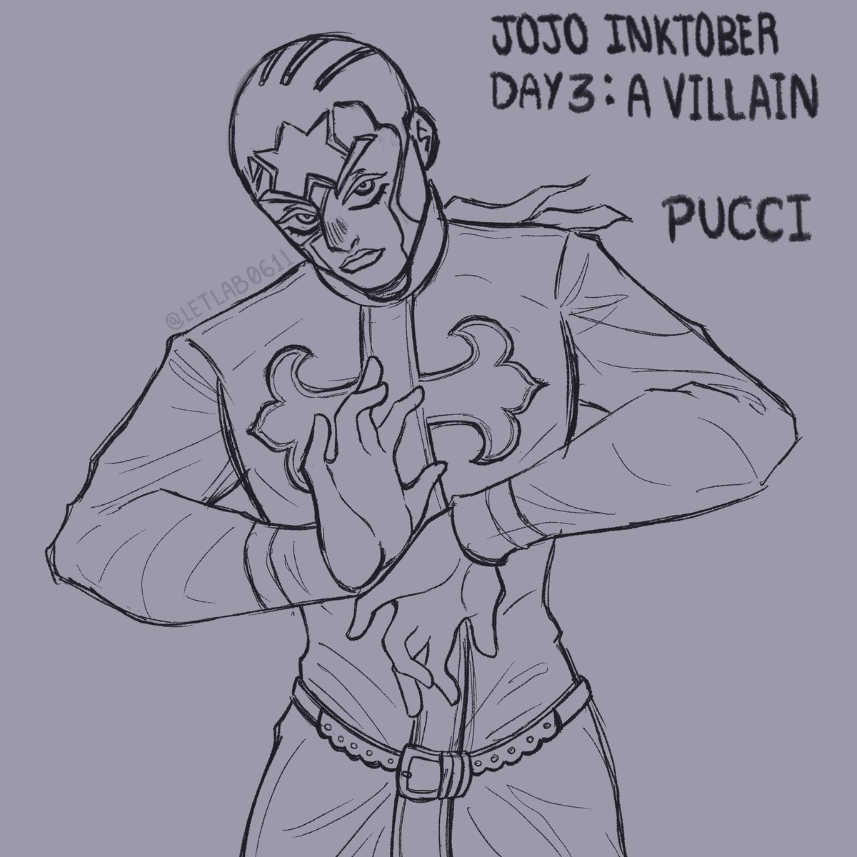 letlab0611's tweet photo. JOJO INKTOBER - DAY 3

Amen #jjba #jojo https://t.co/Qj2iffzqFK