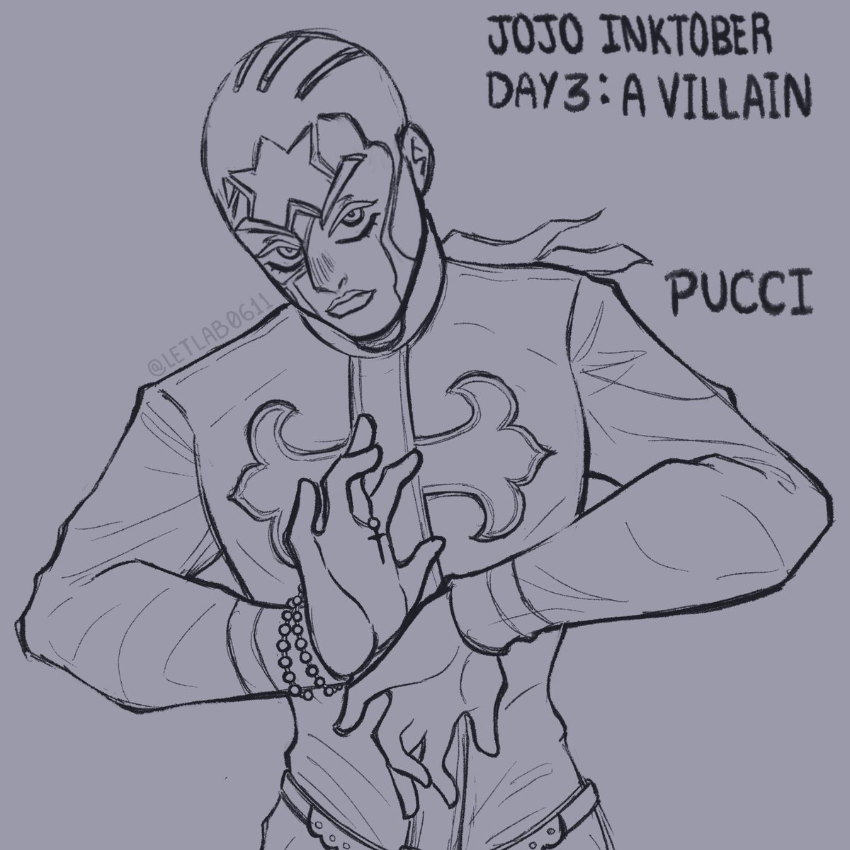 letlab0611's tweet photo. JOJO INKTOBER - DAY 3

Amen #jjba #jojo https://t.co/Qj2iffzqFK