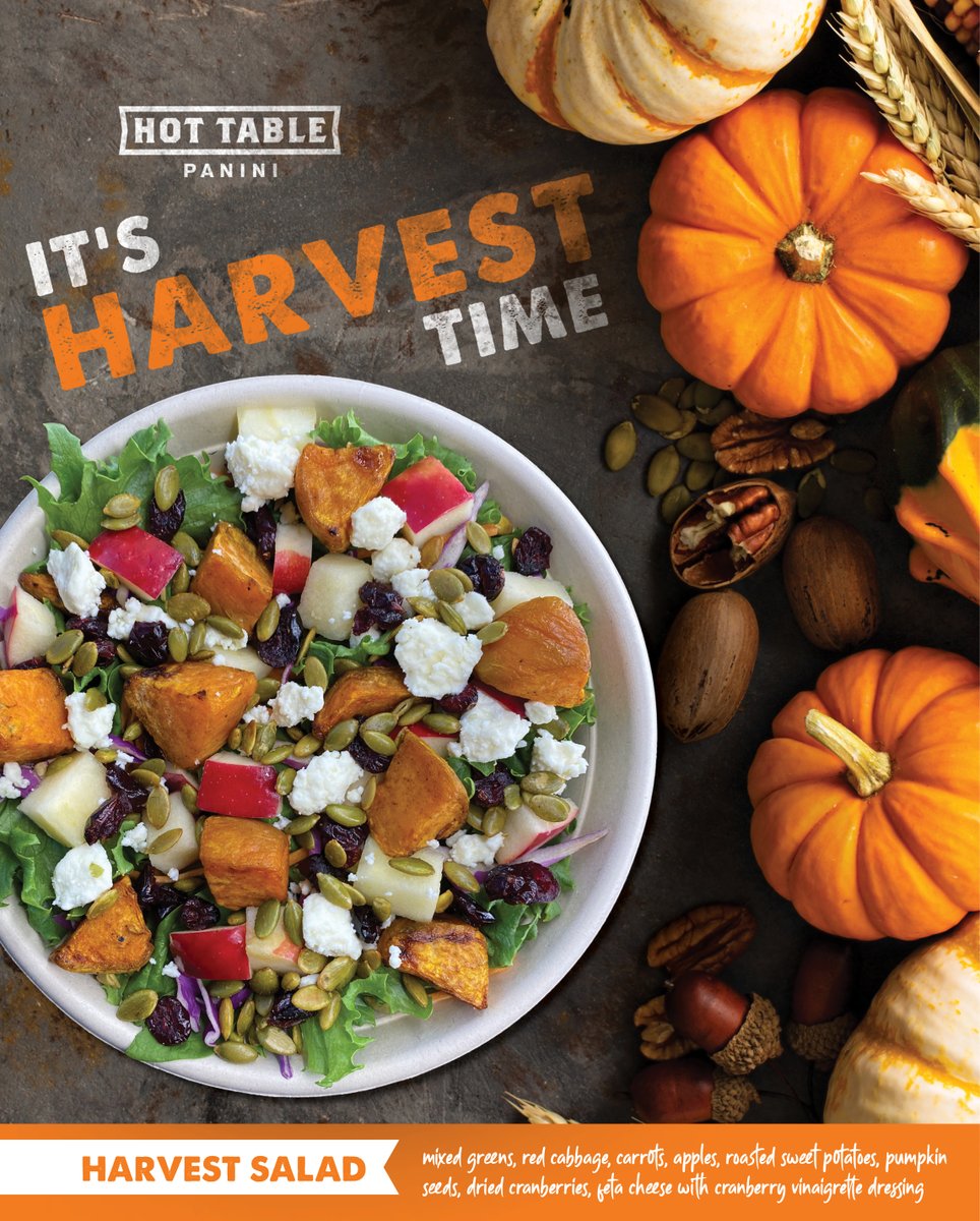 Hottable's tweet photo. Leaf Peeping, Fork Required

The trees are changing, and so is our menu. The Harvest Salad is back for a limited time: roasted sweet potatoes, apples, cranberries, feta, and pumpkin seeds over mixed greens with cranberry vinaigrette.

#HotTable #HarvestSalad #Fall  #LimitedTime https://t.co/CRy2uyoHEq