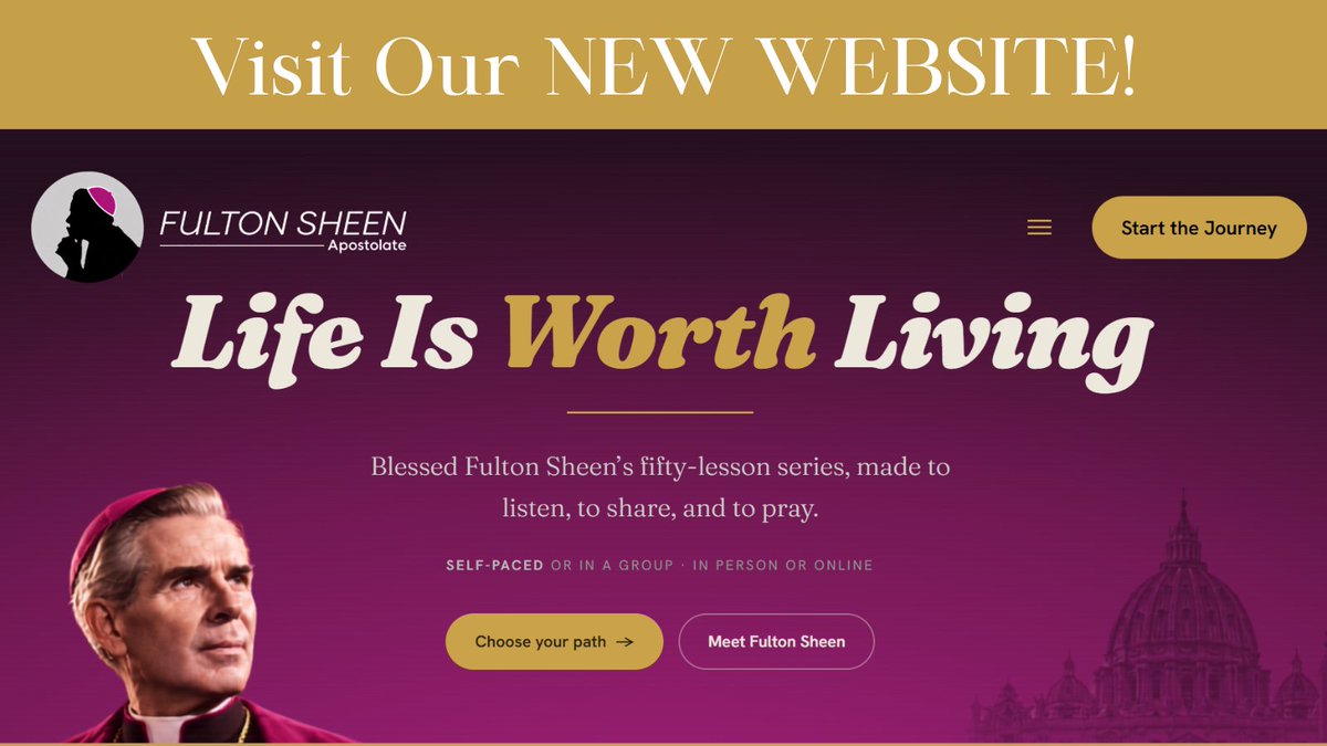FultonSheenPGA's tweet photo. Visit our NEW UPDATED WEBSITE! #FultonSheen #FultonSheenApostolate #Nonprofit https://t.co/xvcyszFq14 https://t.co/69Yi90y51X