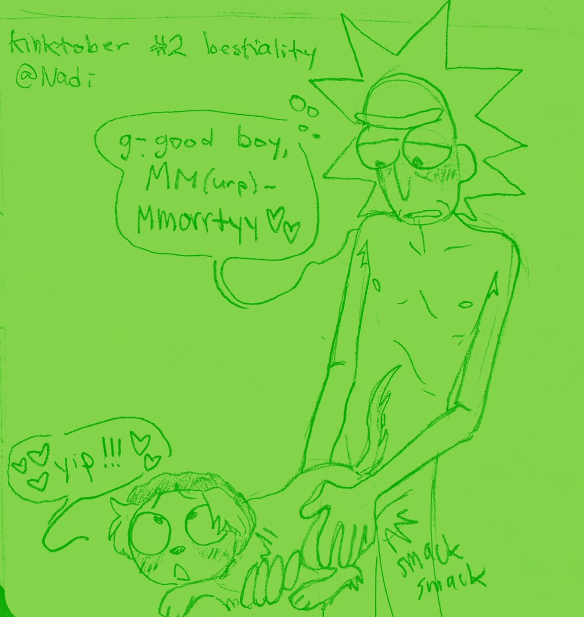 ricksmoocher's tweet photo. Kinktober day 2 bestiality #rickorty :3 not enough love for little dog show Morty imo https://t.co/WCCM9bw13H