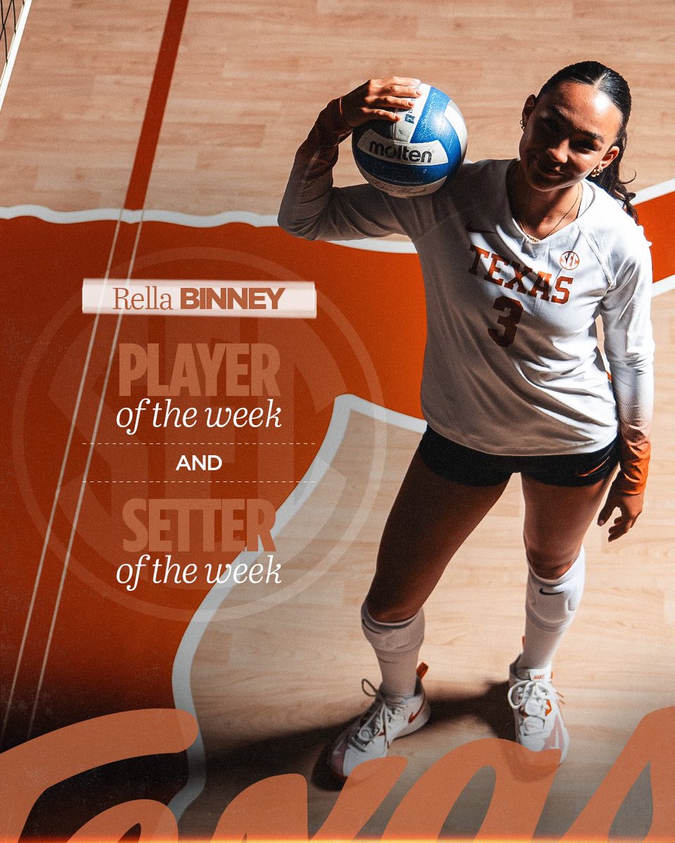 TexasVolleyball's tweet photo. RELLA. BINNEY. 😤🤘

#HookEm https://t.co/cfx5Nob91O