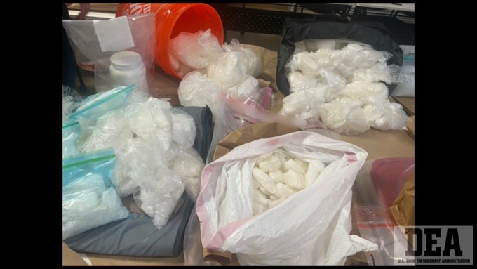 DEATAMPA's tweet photo. DEA Tampa Field Division agents work to keep Floridians safe by seizing nearly 64 pounds of crystal methamphetamine during a search of a Central Florida residence. 
@DEAHQ @TheJusticeDept #SafeCommunities https://t.co/j4oZDTKVJQ
