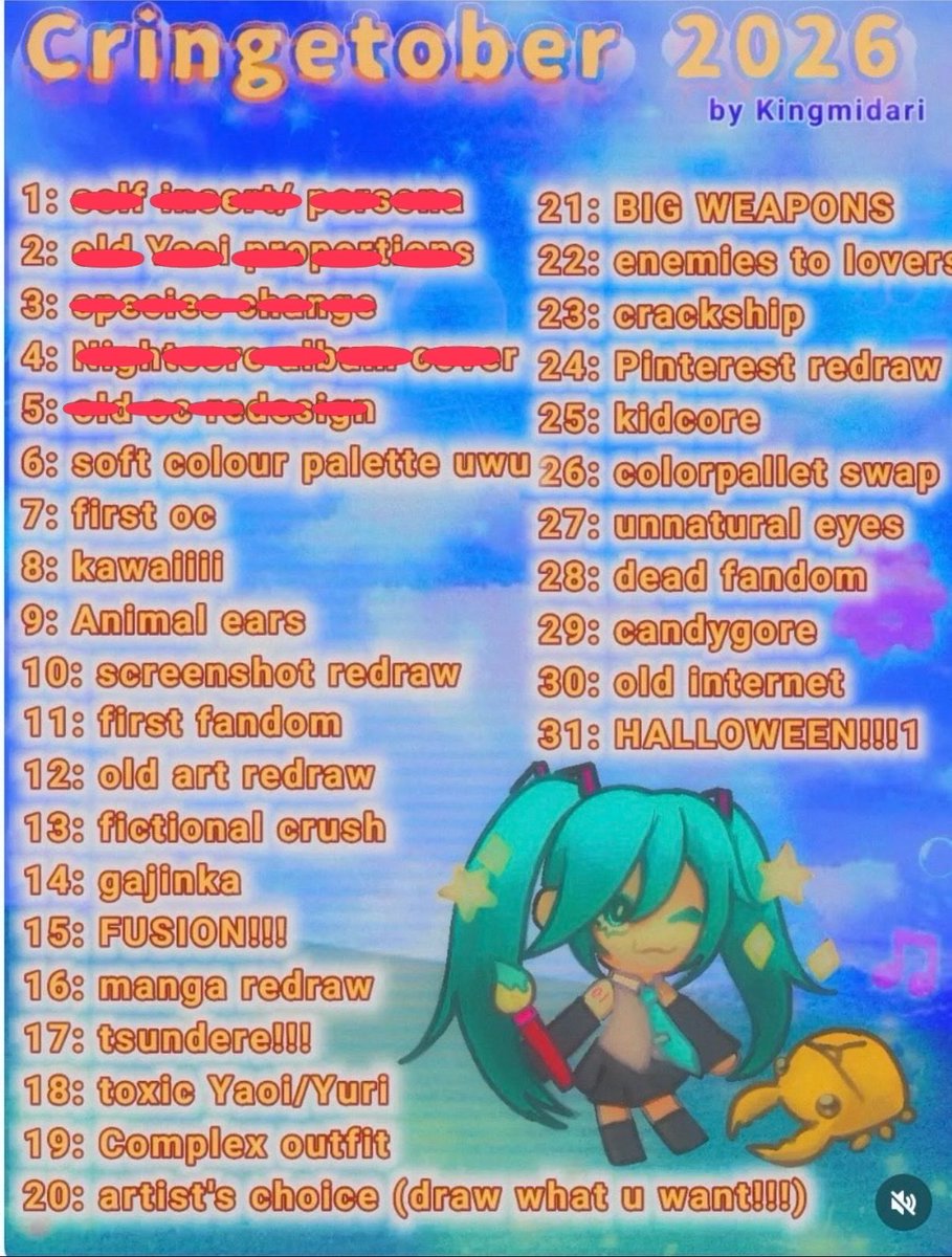Hidden_Oasis2's tweet photo. Cringetober Day 5 Old Oc Redesign
We are back with another day and this on is a little special due to it being a character that I made back for Inktober 2018 and then again for 2023.
#cringetober2026 #digitalart #ocredesign https://t.co/8OHZgEpWKi