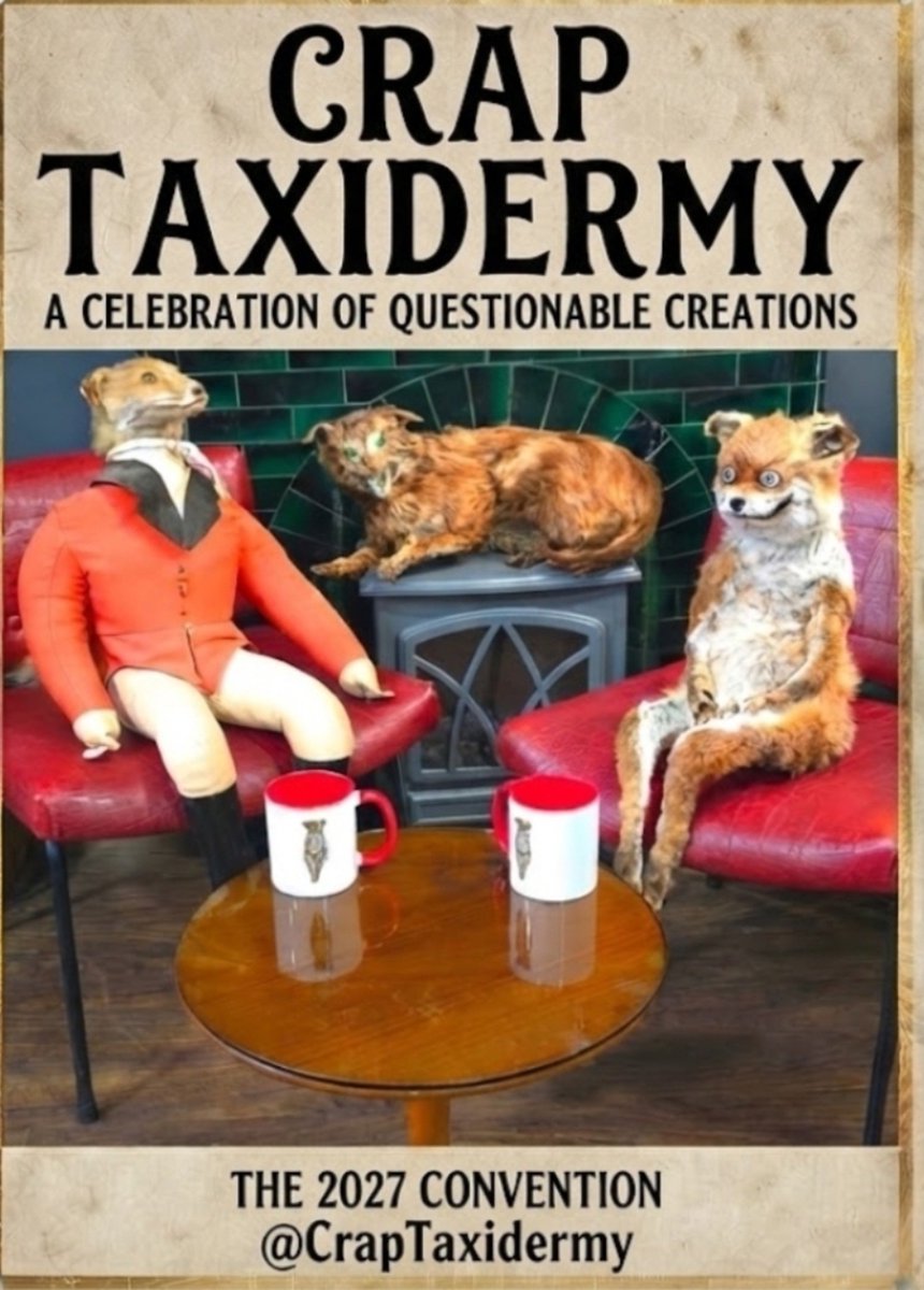 CrapTaxidermy's tweet photo. Start your day with even more crapness in 2027, with the our official @CrapTaxidermy calender...might be some other bits there too....Now available for pre-order!

 https://t.co/Mvb6RFmcmd https://t.co/IB0FZ3V4WM