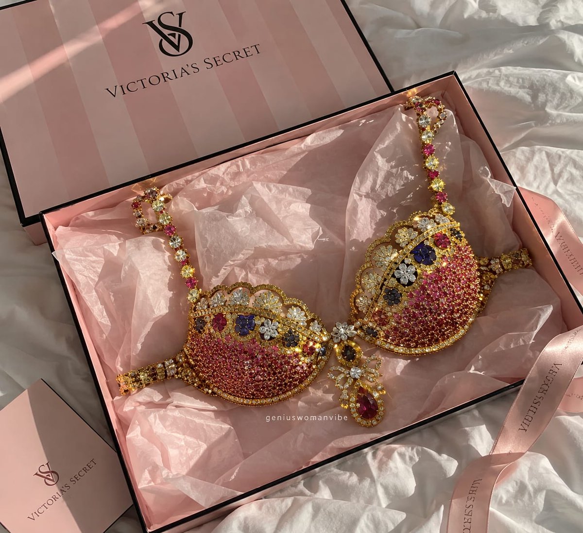 geniuswomanvibe's tweet photo. in 2013, victoria’s secret casually put a $10 million bra on the runway 💎 https://t.co/ruSgSV0Qlh