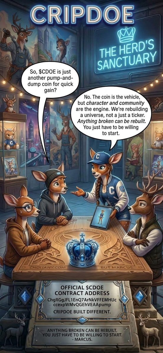 Dynamofx000001's tweet photo. Clearing up the misconceptions in the sanctuary. 🌌 
We don't just trade; we build.
Welcome to the herd.
@CripDoeCoin
CA: ChgRGgjFL1EnQ7ArNkVfFEMHUcexpWMvQGEhVEAApump
Tg:https://t.co/qQWDofdXmN https://t.co/dInCvpdhTw