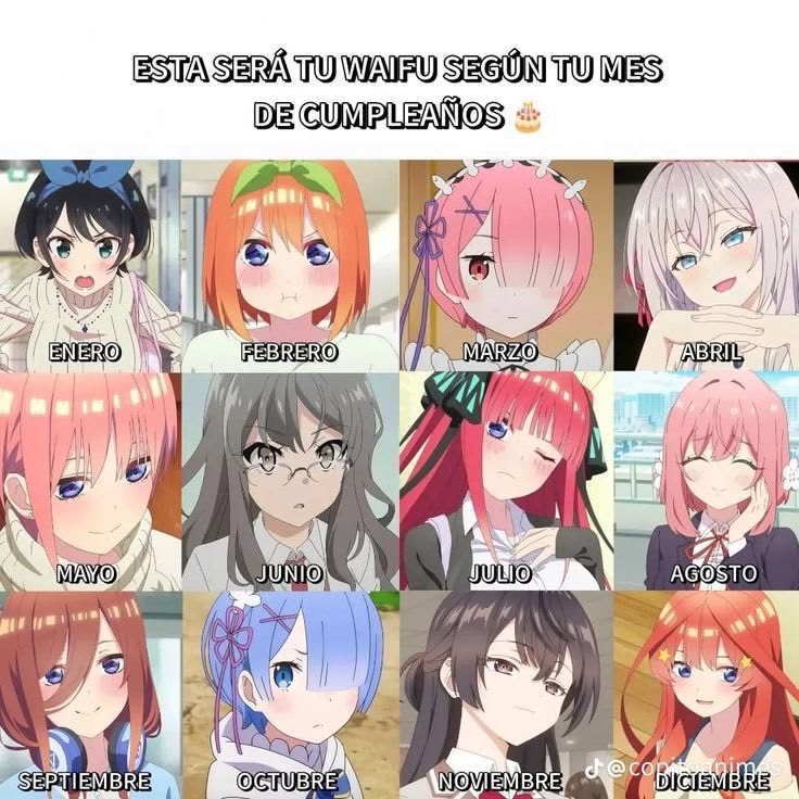 Animerta's tweet photo. Your month = Your Anime Girl 👧 https://t.co/Cz009NNFSn
