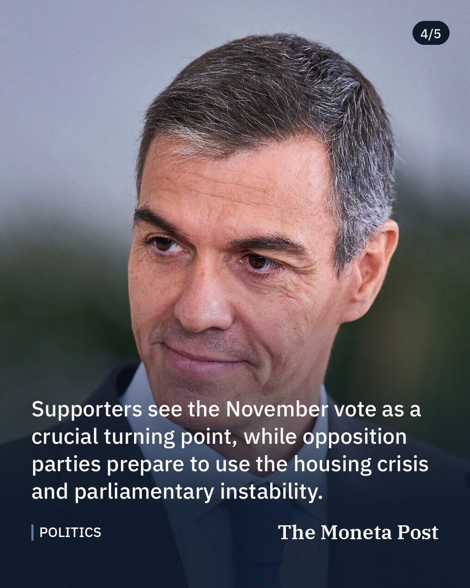 TheMonetaPost's tweet photo. Prime Minister Pedro Sanchez calls for early elections in Spain

The decision follows the rejection of government housing decrees by the Parliament and nationwide public protests.

#news #breakingnews #spain https://t.co/k2L5CEh0FN